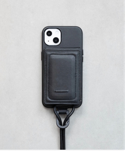 防水レザーのショルダーストラップ付MagSafe対応iPhoneケース。 頑張り気になる