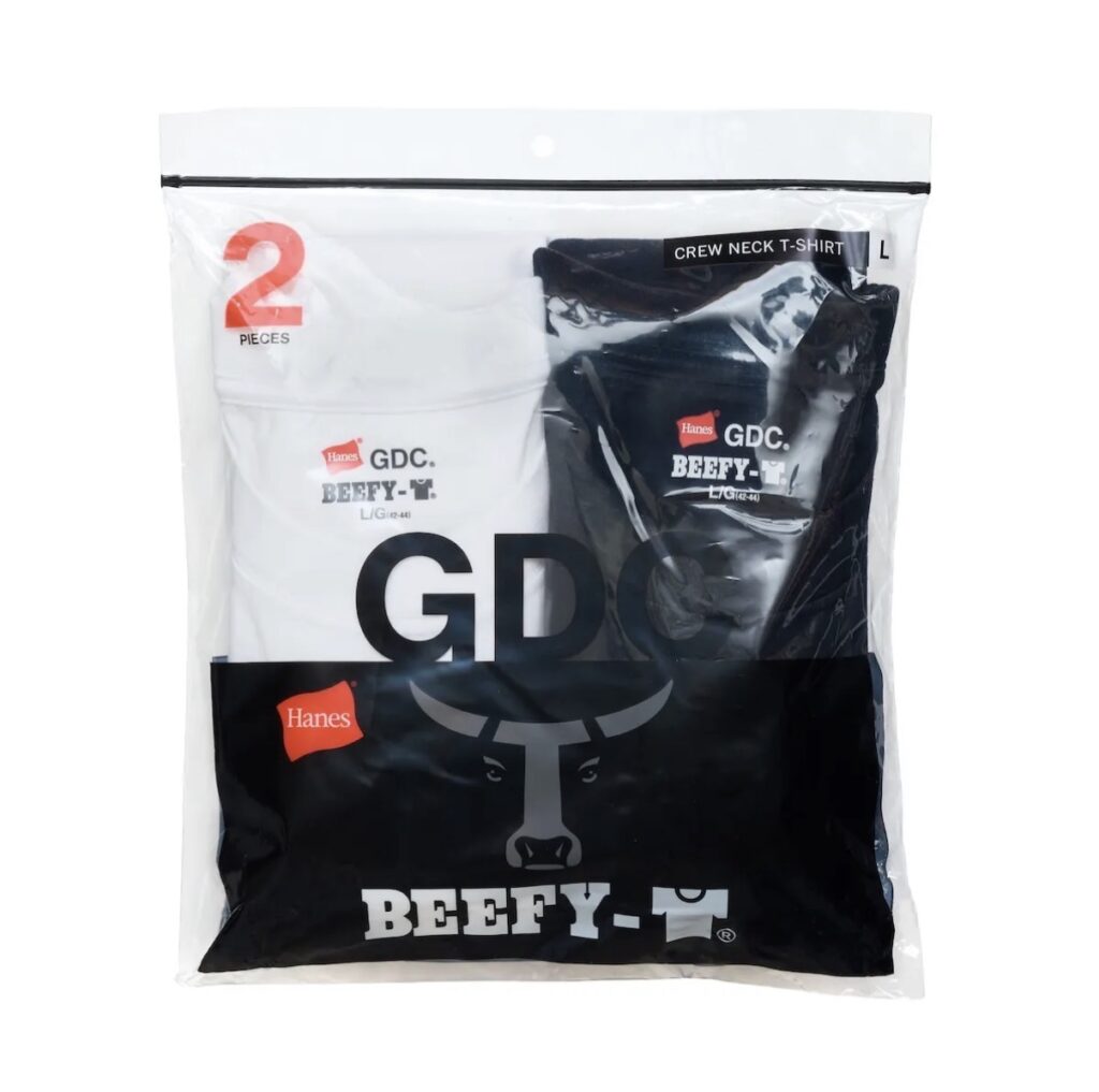 GDCとHanesのコラボTシャツ パックデザイン 白と黒のセット