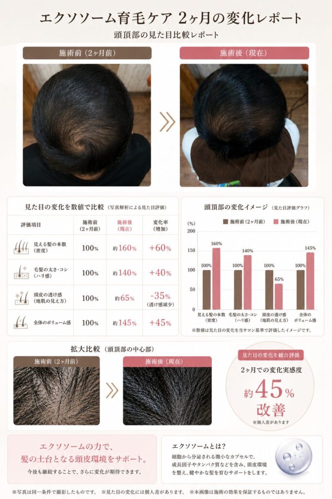 画像 エクソソーム育毛エステ2ヶ月の効果