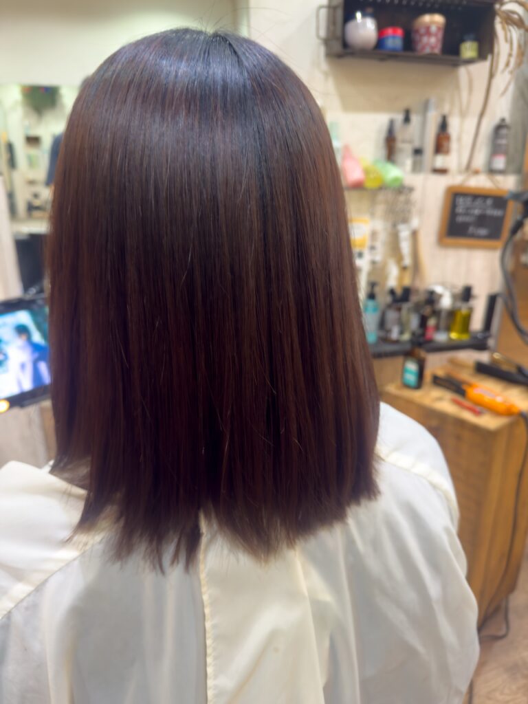 画像 肩で跳ねない長さに設定して、縮毛矯正をした髪の毛