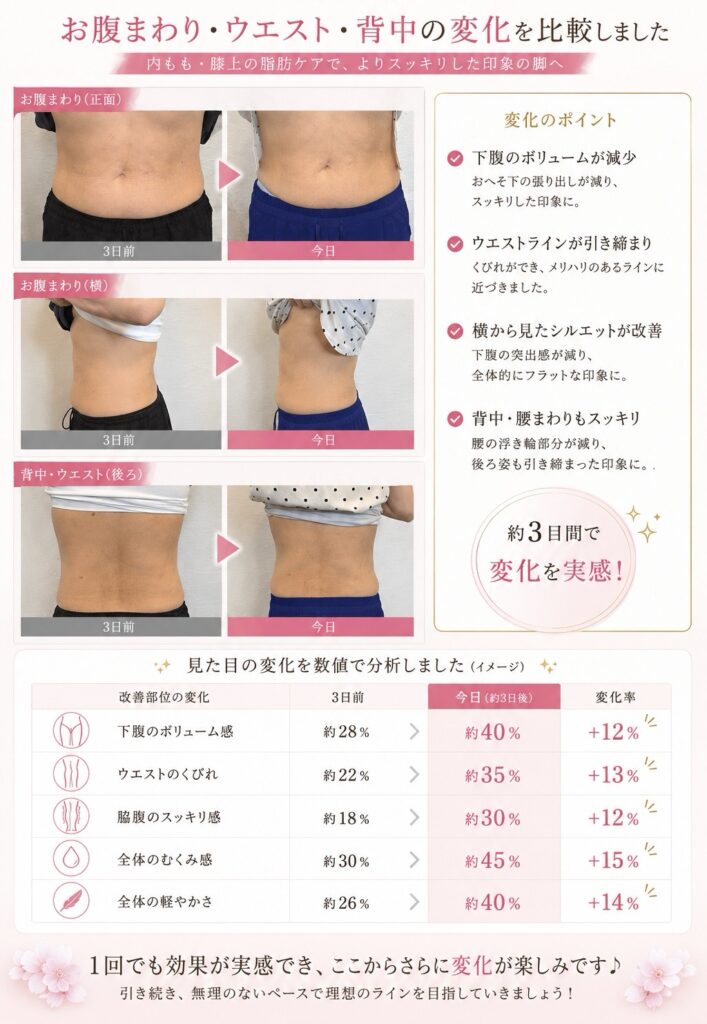 デポロエステの変化の比較表